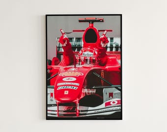 Michael Schumacher Poster, Vintage Schumacher Poster, Vintage F1 Poster, Formel 1 Druck, F1 Druck, Formel 1 Poster, F1 Ferrari Poster