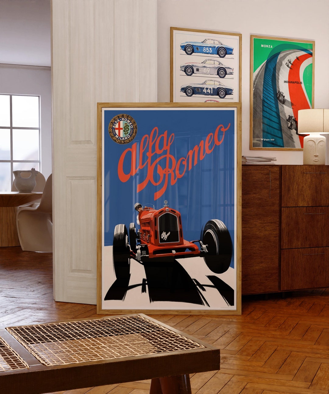 Vintage ALFA Romeo 8C 2300 Poster, Oldtimer Poster, Vintage ALFA Romeo