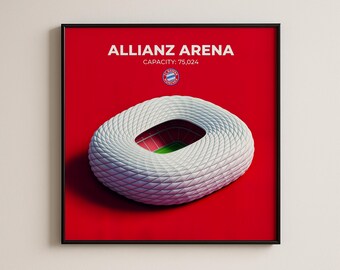 FC Bayern München Allianz Arena Stadium Poster, FC Bayern, Bayern München, Football Poster, Bayern Munich, Football Gifts, Soccer Gifts