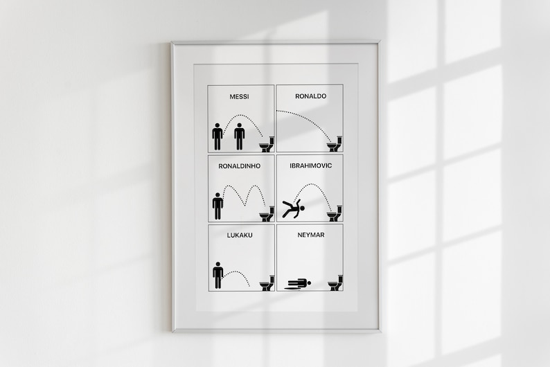 Footballer Bathroom Breaks Poster, Football Poster, Soccer Poster, Bathroom Poster, Football Player Poster, Gift for Boys, Sport Office Art
