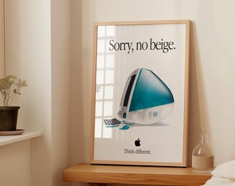 Apple - Apple＊iMac＊Plastic＊Watch＊Sorry, no beige Retro Apple Poster, Apple 