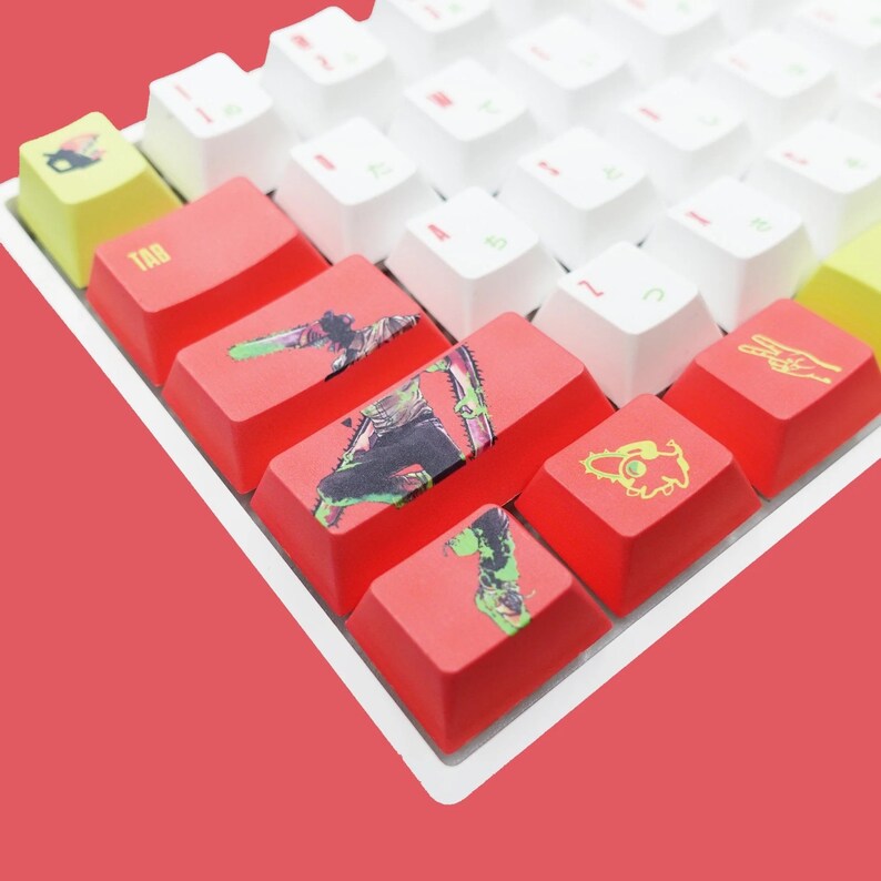 Chainsaw Man Keycaps Chainsaw Man Custom Keycaps Set Anime Etsy