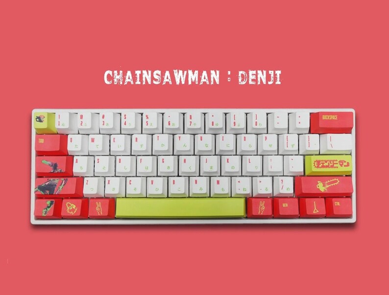 Chainsaw Man Keycaps Chainsaw Man Custom Keycaps Set Anime Etsy