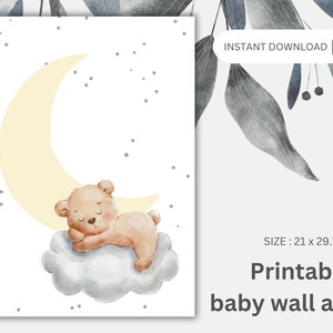 Printable Sleeping Cute Baby Animals Toddle and Baby Wall Art set of 8 ...