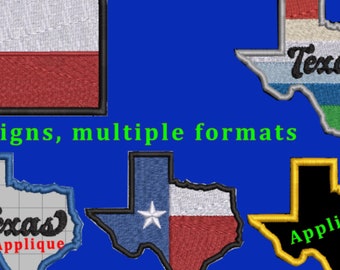 Texas Embroidery Designs – Lone Star State, TX Flag (Digital Files)
