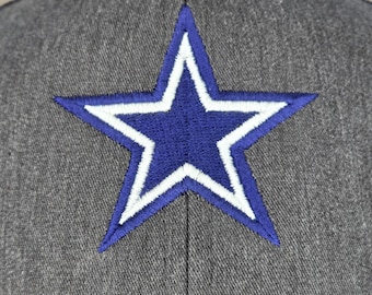 Blue White Star Embroidery File – Hat Design (Digital Download)