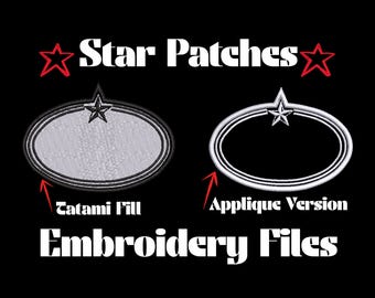 Blank Star Patch Sized to fit on a hat Embroidery File (Digital Design)