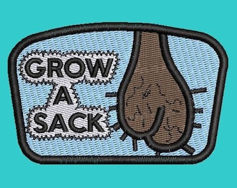Grow a Sack Embroidery Design – Funny 4x4 Patch (Digital Download)