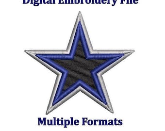3 Color Star/5 point star - Digital Embroidery File.  Select 3 of the colors of your choice to embroider a star on whatever you want.