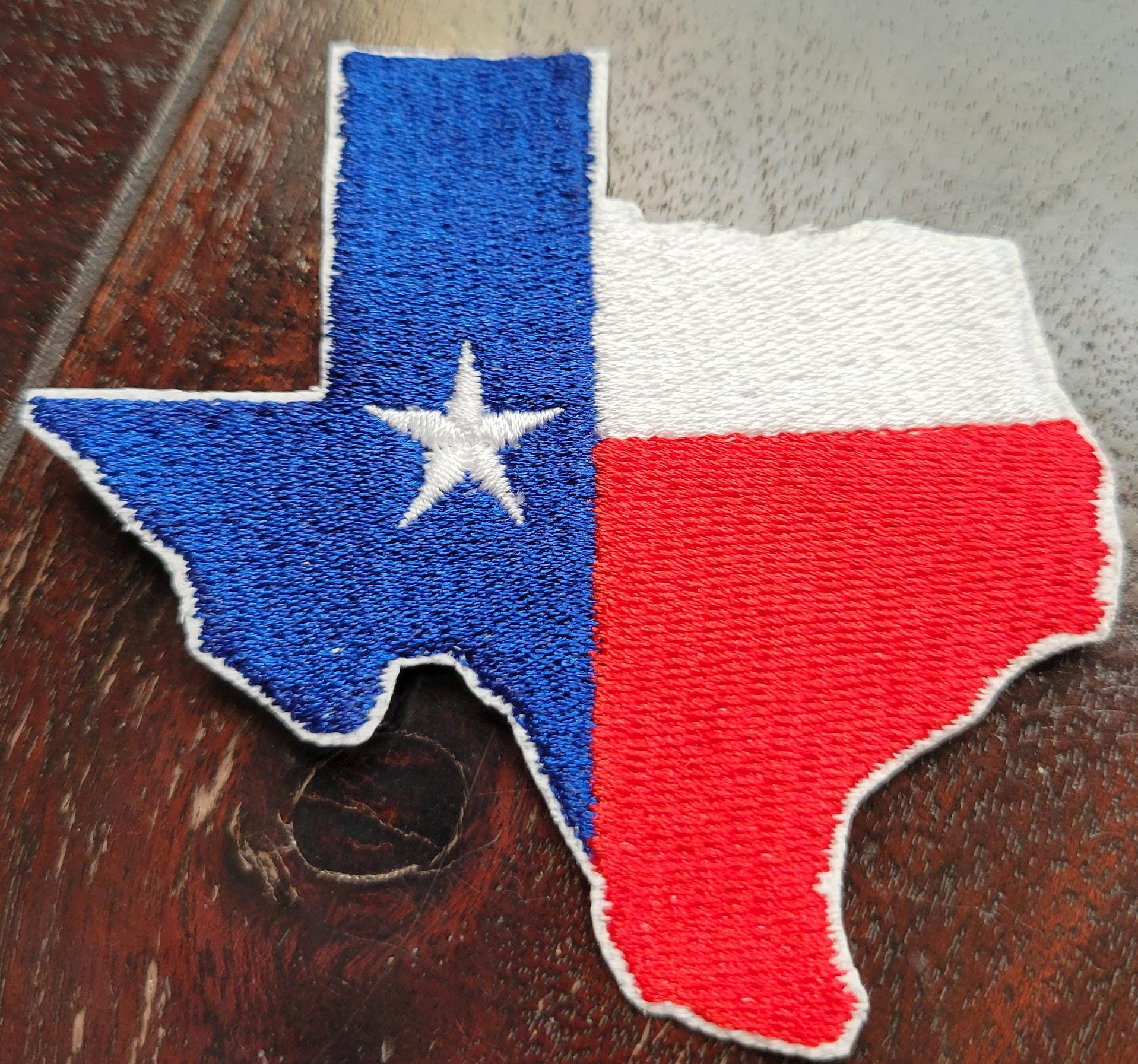 State of Texas Embroidery Files - 2 sizes in Red White & Blue, Lone Star State Embroidery design, instant download, Multiple file types