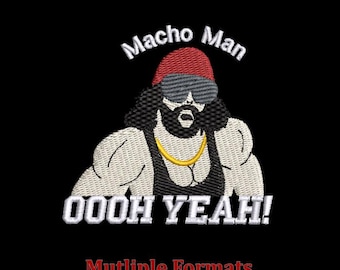 Macho Man Randy Savage Embroidery Design for 4x4 Hoop (Digital Download)