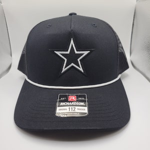 Black and White Embroidered Star Hat - Handmade item from Dallas, TX
