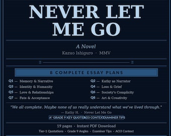 GCSE Never Let Me Go Essay Plans | Kazuo Ishiguro | AQA English Literature | A* Guide | 8 Plans