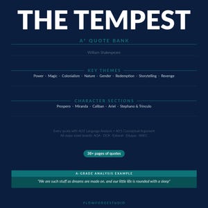 A* The Tempest Quote Bank - A Level English Literature revision