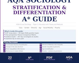 AQA Sociology Stratification | A Level Essay Plans | Grade A* Guide | Paper 1