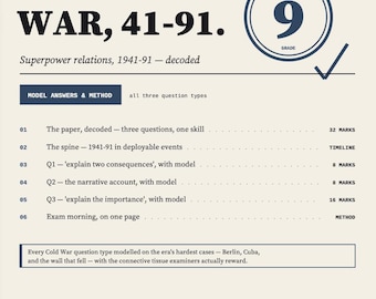 GCSE HISTORY Cold War Revision | Edexcel Superpower Relations 1941-91 Grade 9 Model Answers + Method | Instant Download PDF