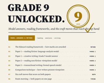GCSE English Language Edexcel Revision | Grade 9 Model Answers Papers 1 and 2 | Reading & Writing Method | Instant Download pdf