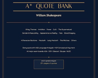 Revisione di Letteratura Inglese di Livello A AO2 A*, una raccolta di citazioni di Macbeth
