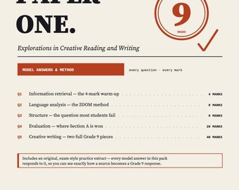 GCSE ENGLISH Language Paper 1 Revision | AQA Grade 9 Model Answers + Method, Q1-Q5 | Creative Writing & Reading