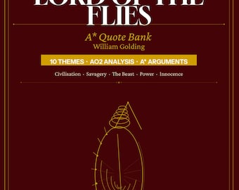 Lord of the Flies Quote Bank, AO2 Analysis and Key Quotations, GCSE English Literature Revision, Instant Download PDF