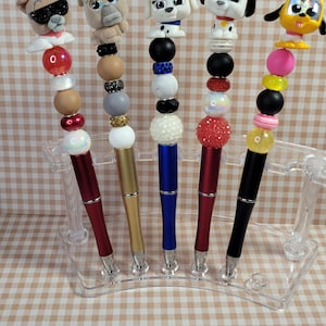 Character adoorable custom beaded pens, pongo, dodge, Francis, perdita, Pluto, unique pens, gifts, nostalgia, collectibles, autograph pens