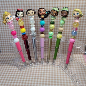 Bolígrafos con forma de puerta inspirados en princesas, Blancanieves, Aura, Tiana, Pocahontas, Charlotte, Princesa Leah, regalos, obsequios, media de regalo