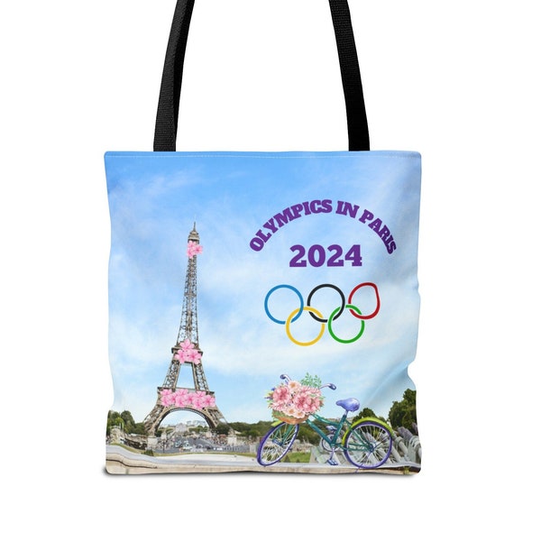 Olympic Games in Paris Tote Bag/Eiffel Tower Tote/Paris Travel Bag/Vacation Bag For Paris France/Paris Landmarks/Paris Gift/Gift For Her