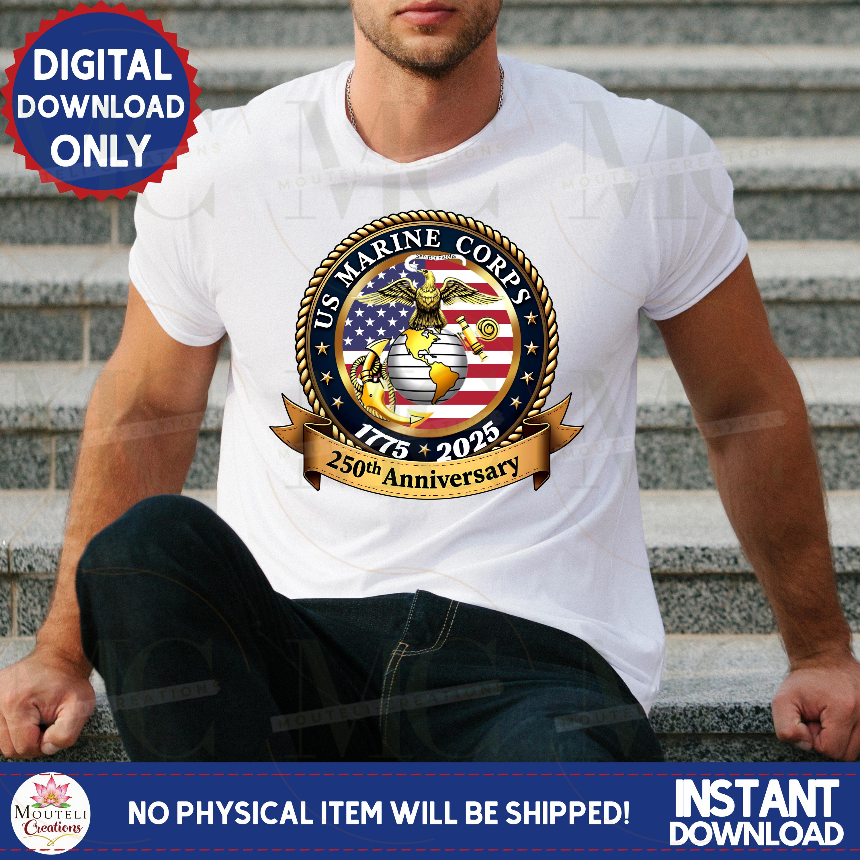 250th Marine Corps Anniversary PNG/USMC Emblem Clipart/eagle Globe