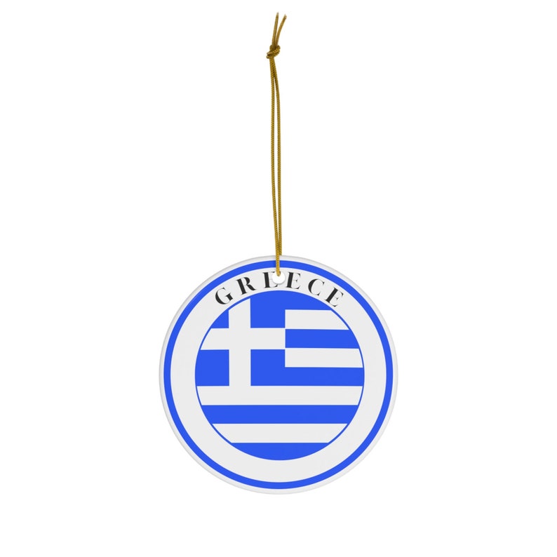 Greece Flag Christmas Ceramic Ornament/car Hanging Ornament/keepsake