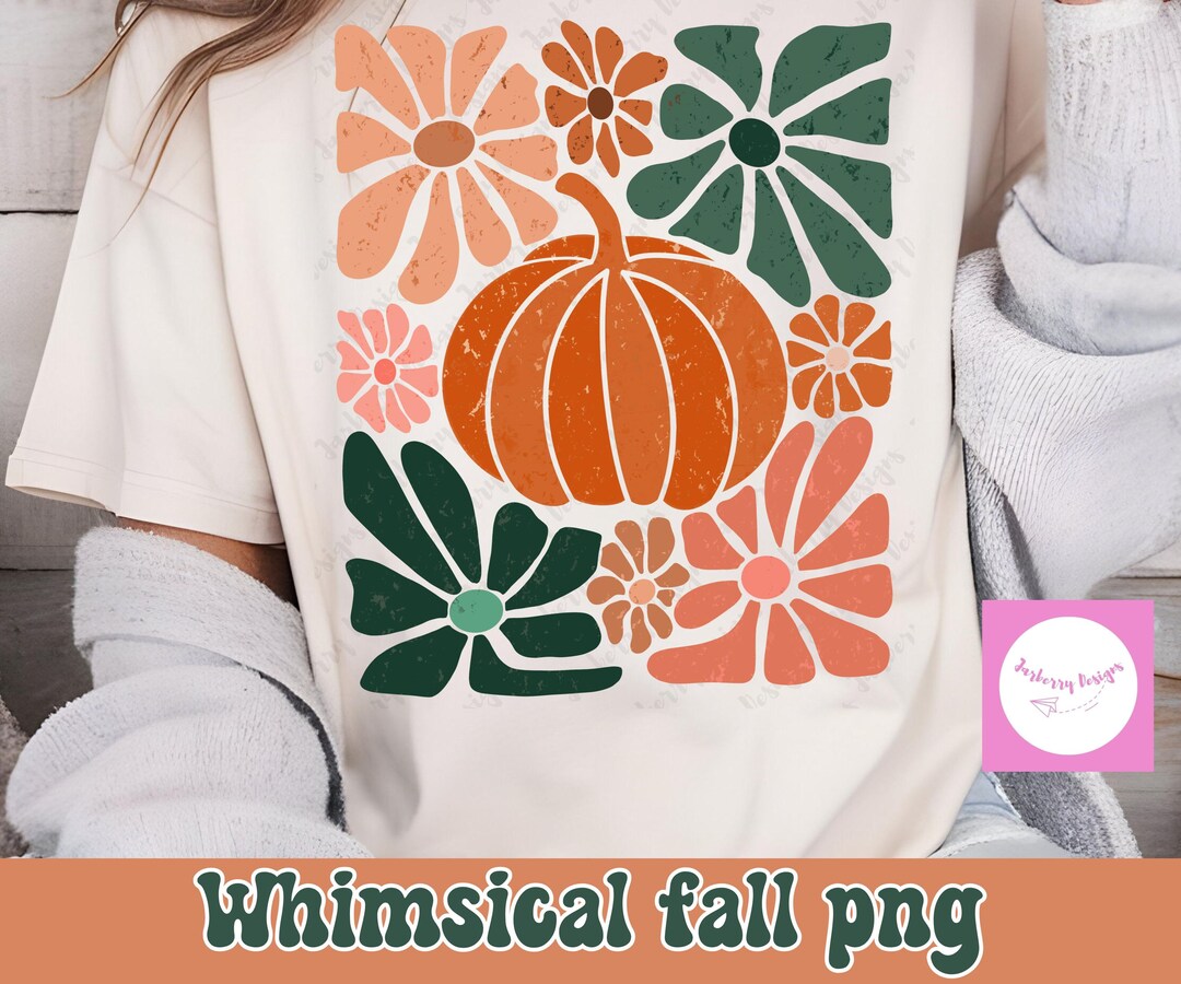 Whimsical Fall Png Boho Floral Fall Png Retro Fall Png Autumn Vibes Png ...