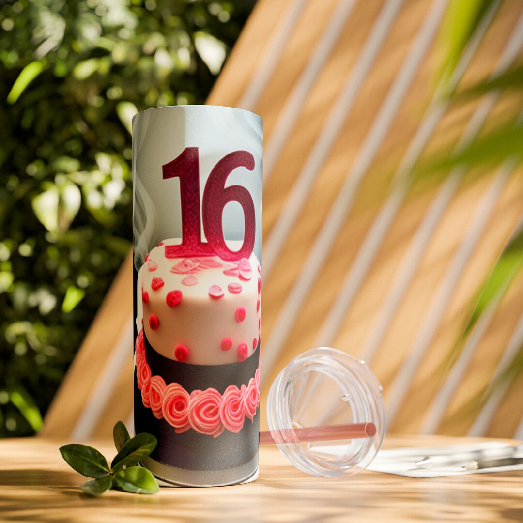 Sweet 16 Tumbler, 16th Birthday Gift, Tumbler Gift for Teen, Happy