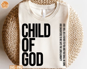Enfant de Dieu SVG PNG, conception de la foi chrétienne, homme de foi svg, homme de Dieu svg, svg religieux, source d'inspiration svg, téléchargement numérique
