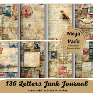 Diario basura con cartas misteriosas, diario imprimible con historias de asesinatos y misterios, papel para álbumes de recortes de detectives, collage de crímenes, diario grunge de bricolaje
