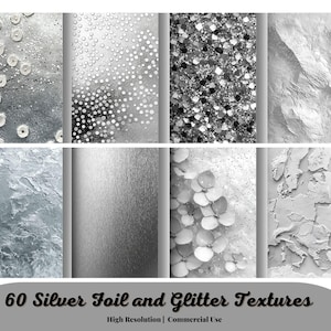 Texture di lamina argentata e glitter, sfondi per matrimoni stampabili con lamina digitale scintillante, lamina metallica dorata glamour digitale