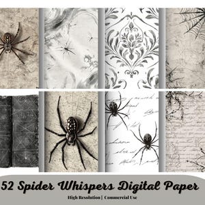 Spider Whispers Digital Paper, Printable Scrapbook Paper Halloween ...