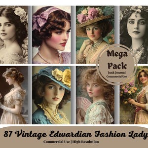 Vintage Edwardian Fashion Lady, victorienne, photo vintage, collage numérique, éphémère, classique, art vintage, impressions, journal indésirable, téléchargement