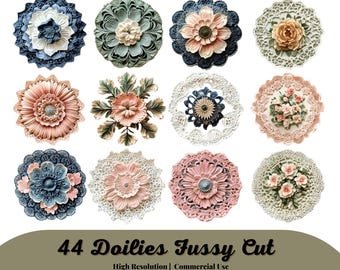 Fussy Cut, Vintage, Paper Doilies, Doily, Junk Journal, Scrapbooking Ephemera, Digital Download