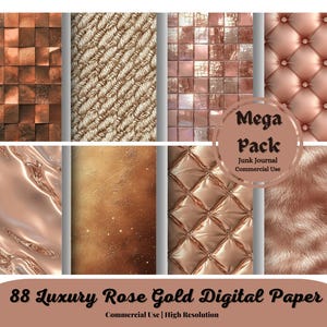 Luxury Rose gold digital paper, Luxury rose gold scrapbook paper, blush pink, digital paper, foil, rose gold glitter, metal, metallic