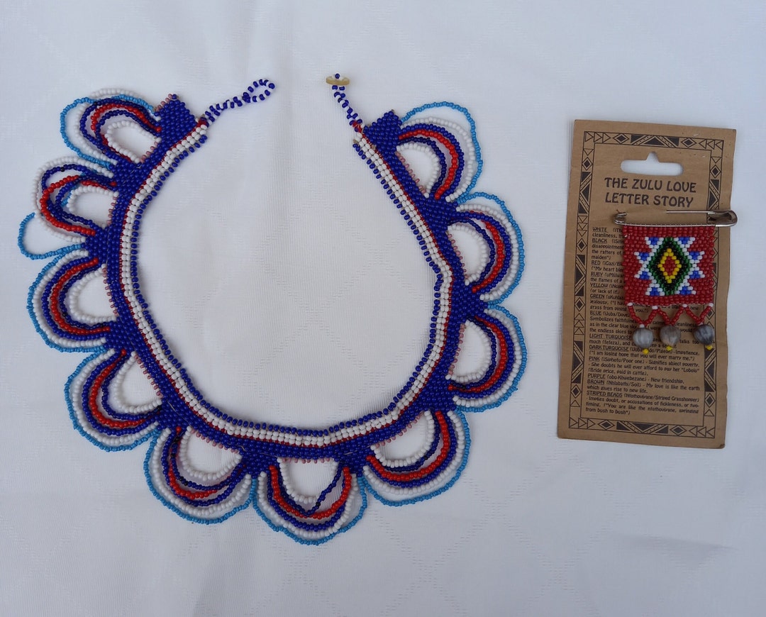 South African Beaded Necklace and Zulu Love Letter - Etsy