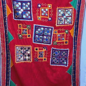 Banjara Lambani woman&#39;s head shawl hand embroidery India