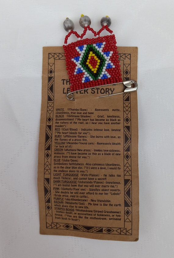 South African beaded necklace and Zulu love letter - Gem
