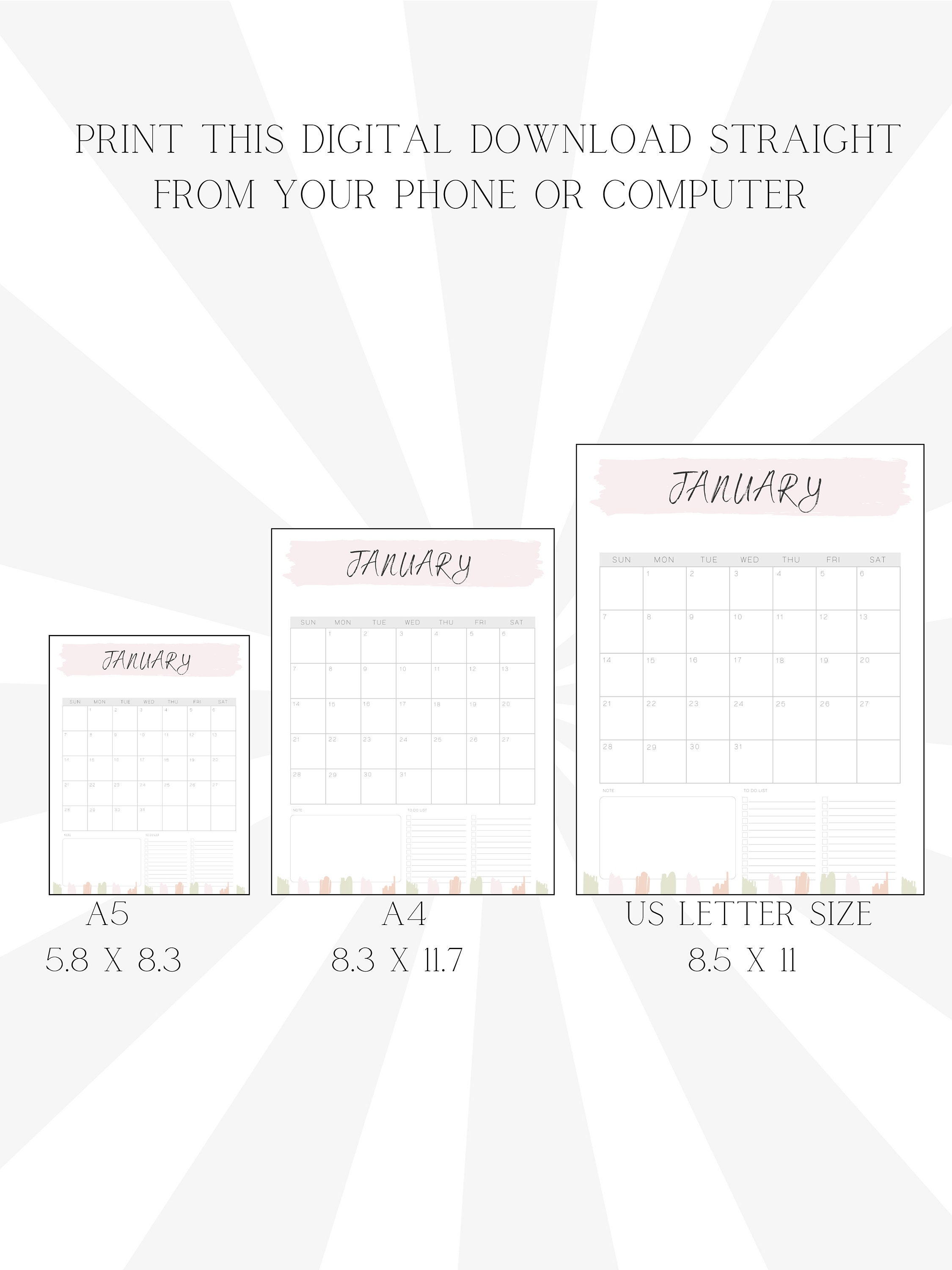 2024 Printable Diary 2024 Printable Calendar Digital Diary Etsy