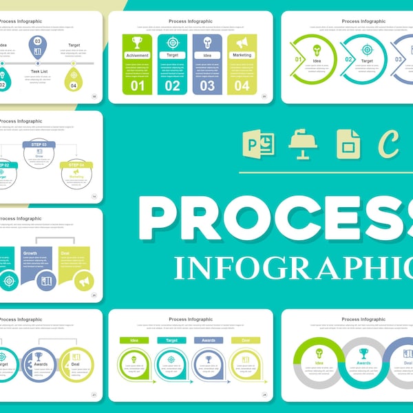 Process Infographic Template and Step by Step - Canva - PowerPoint - Vector EPS - Keynote
