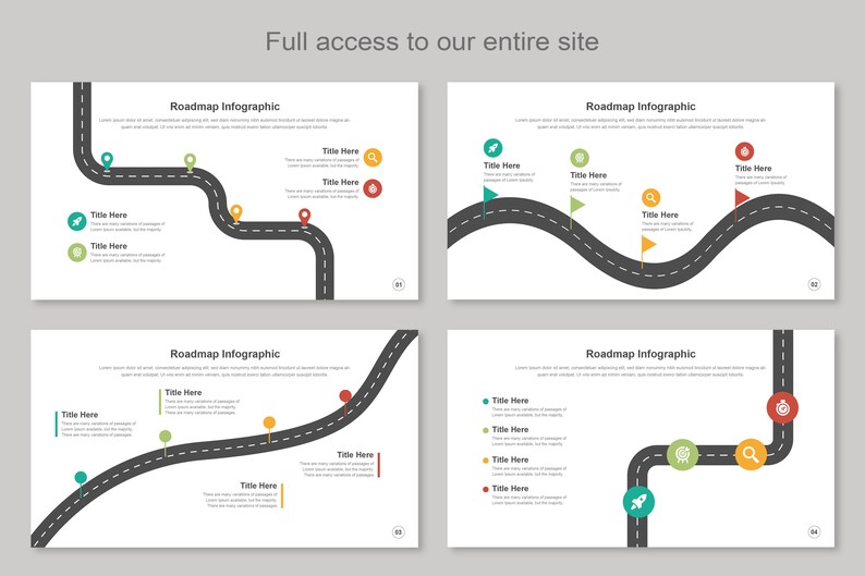 Road Map Text Box Roadmap Infographic for Business Presentation Template - Etsy