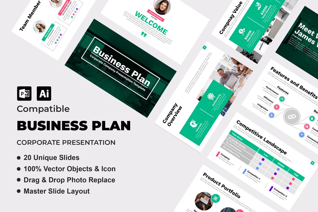 Professional Business Plan Powerpoint Template - Etsy