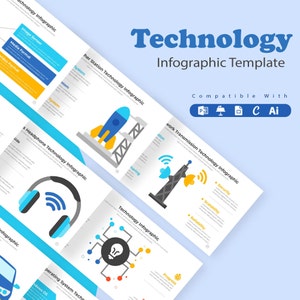 Technology Infographic Template | Google Slide | PowerPoint | Illustrator | Keynote | Canva