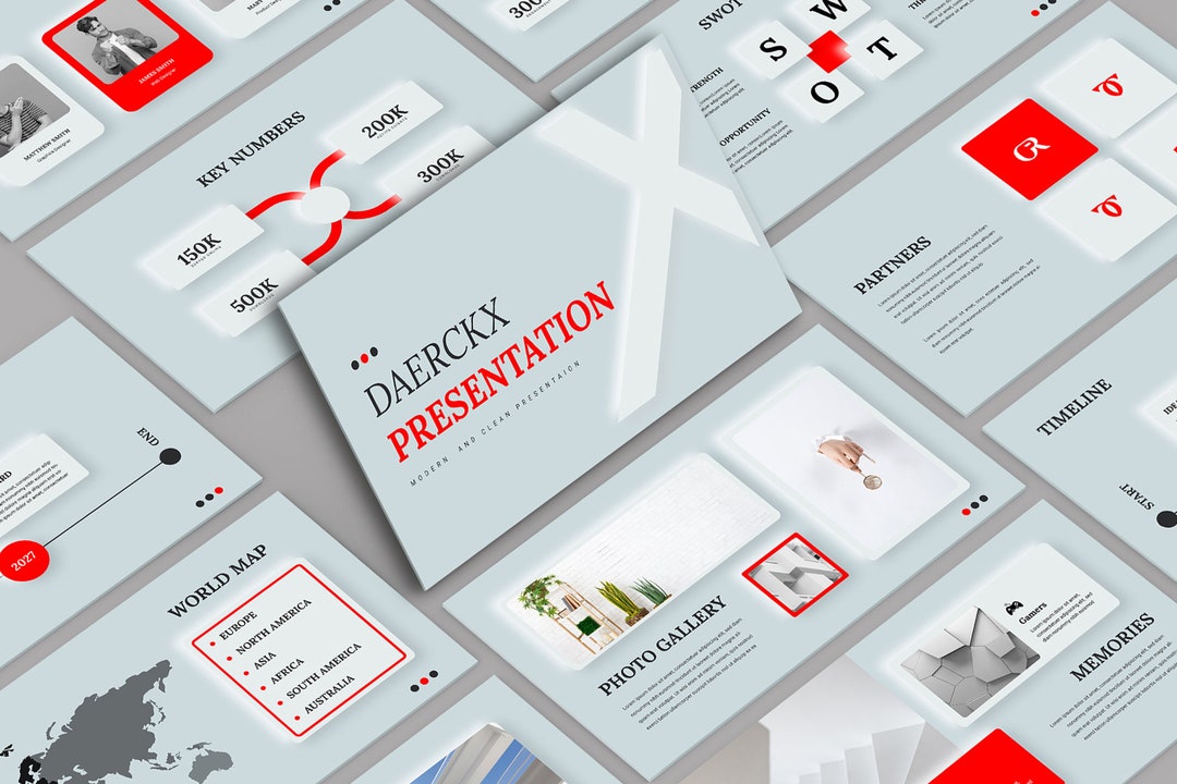 Modern & Clean Business Powerpoint Presentation Template - Etsy