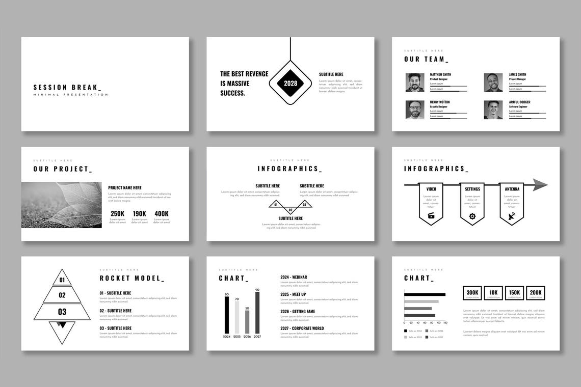 Clean Minimal Business Powerpoint Presentation Template - Etsy