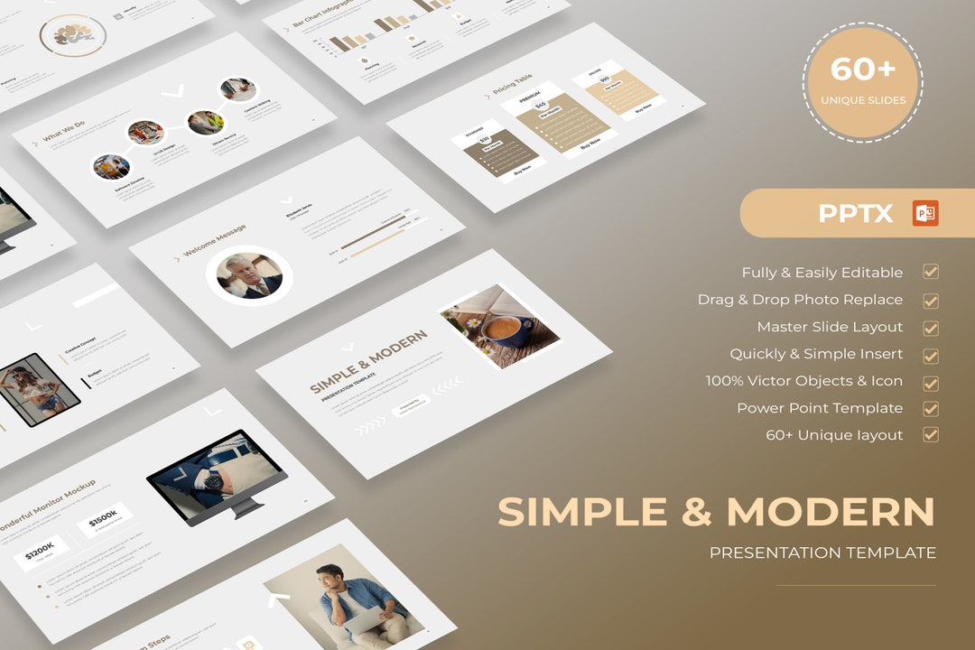 Simple & Modern Business Plan Powerpoint Template - Etsy