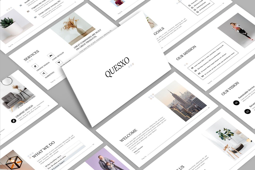 Minimal Business Plan Powerpoint Presentation Template - Etsy